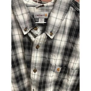 Men’s Carhartt Short Sleeve Plaid Button Up Shirt Size 2Xl